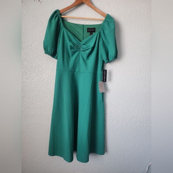 Donna Morgan Green Midi Dress with Timeless Elegance Modest NWT - Picture 1 of 10